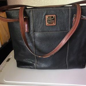 Dooney & Burke handbags leather satchel. Navy